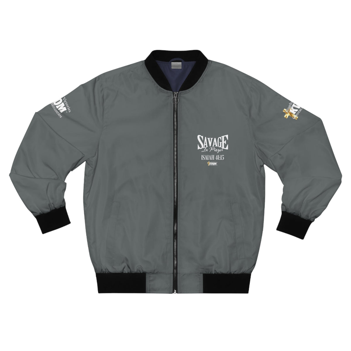 Savage In Prayer Bomber Jacket, Storm-KVOM