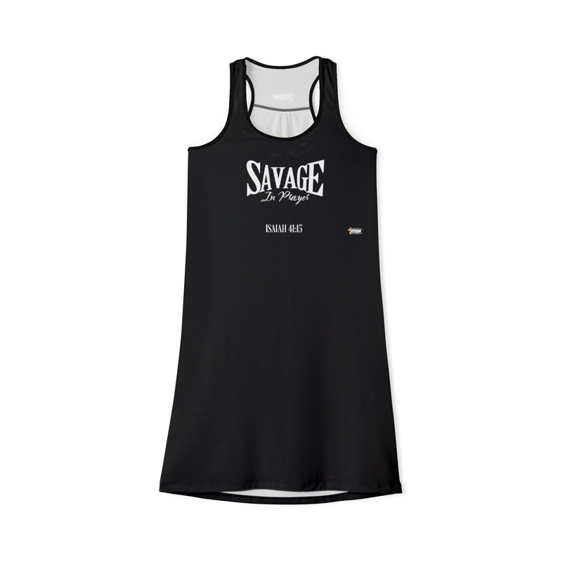 Savage In Prayer Women's Lengthy Dress, Black-KVOM