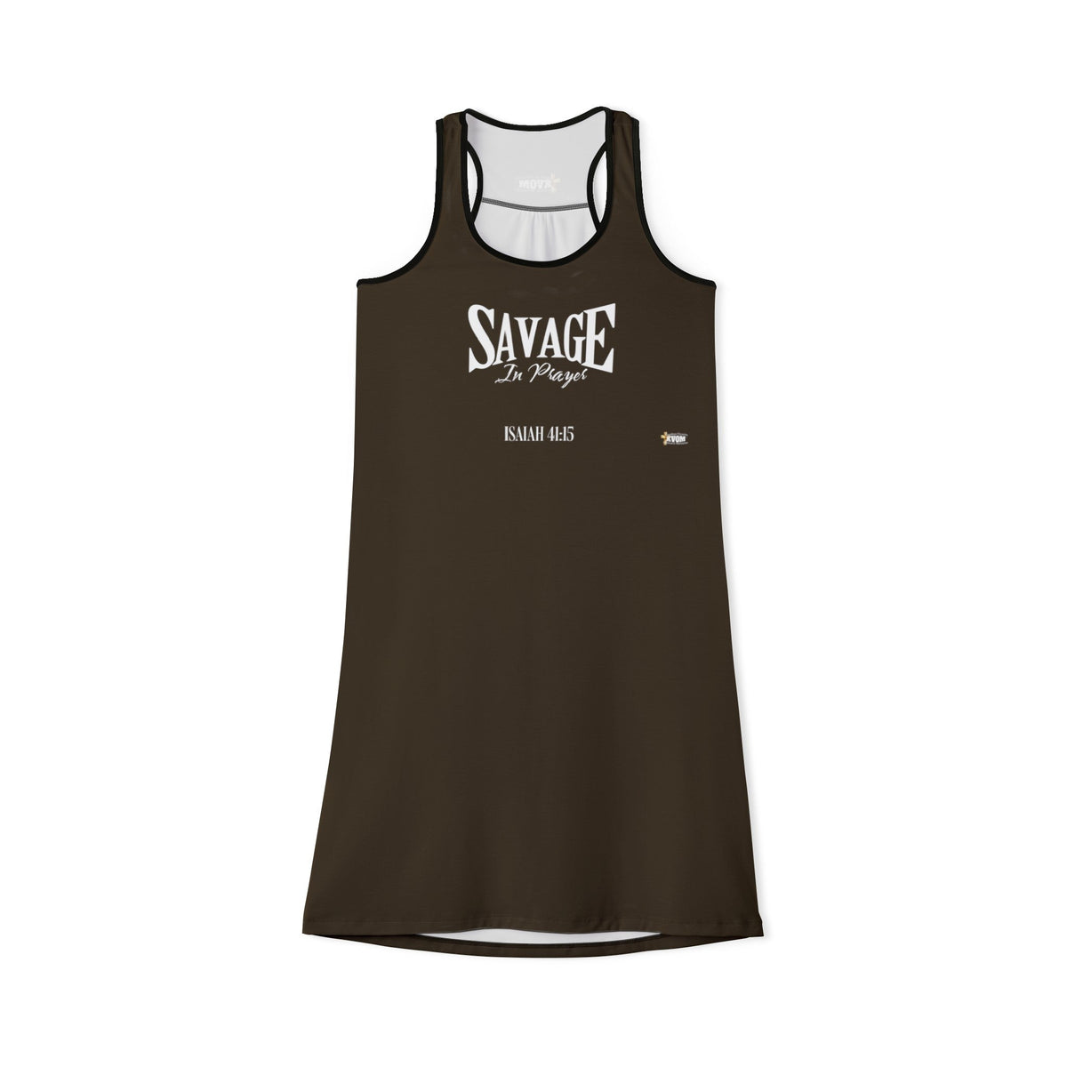 Savage In Prayer Women's Lengthy Dress, Brown-KVOM