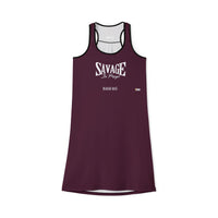 Savage In Prayer Women's Lengthy Dress, Maroon-KVOM