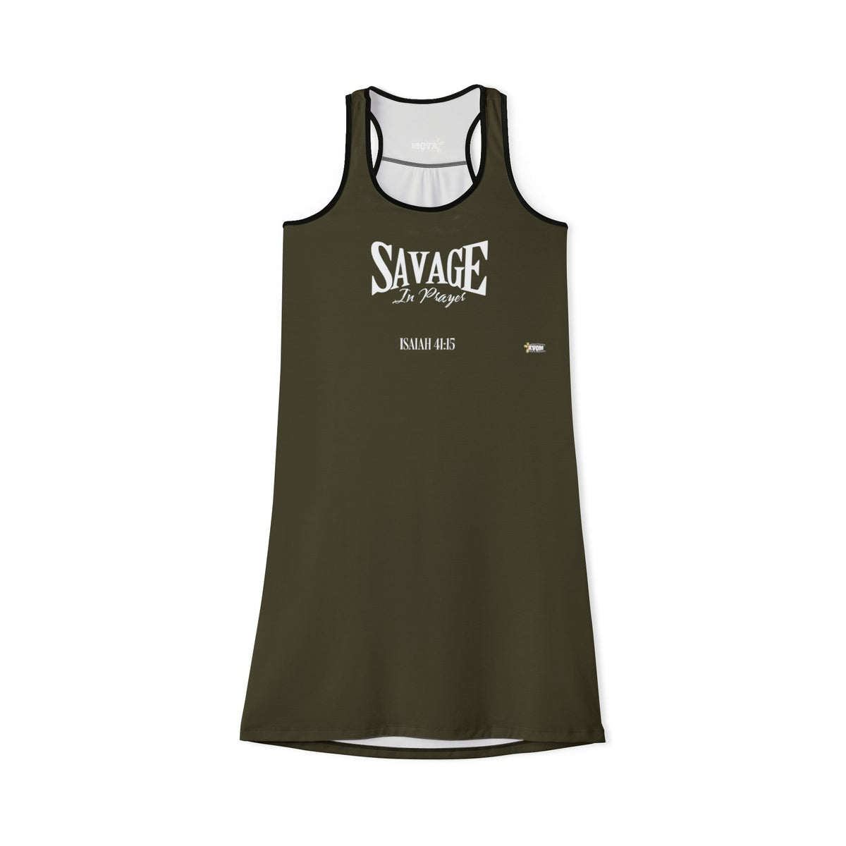 Savage In Prayer Women's Lengthy Dress, Militant Green-KVOM