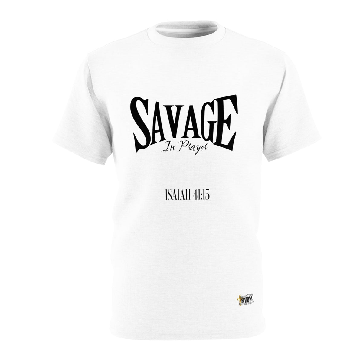 Savage in Prayer T-Shirt, White-KVOM