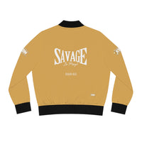 Savage in Prayer Women's Bomber Jacket, Summer Sand-KVOM