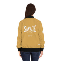 Savage in Prayer Women's Bomber Jacket, Summer Sand-KVOM