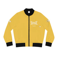 Savage in Prayer Women's Bomber Jacket, Yellow Gaze-KVOM