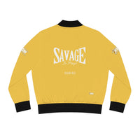 Savage in Prayer Women's Bomber Jacket, Yellow Gaze-KVOM