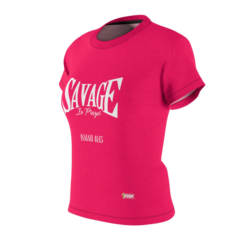 Savage in Prayer Women's Fitted Tee-KVOM