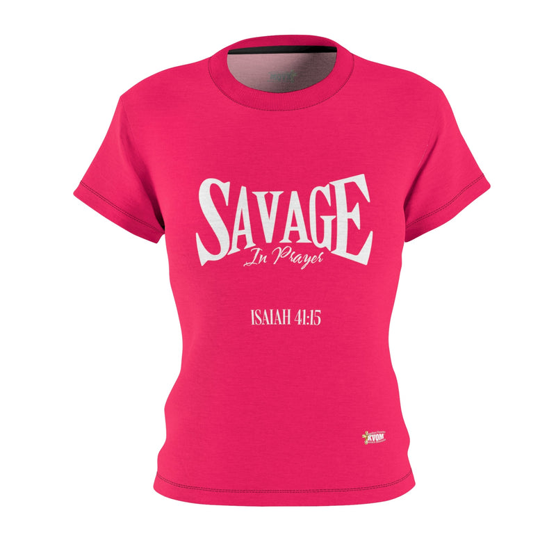 Savage in Prayer Women's Fitted Tee-KVOM