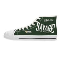 Savage in Prayer Women's High Top Sneakers, Forest Green-KVOM; KVOM Christian Clothing; Women’s Activewear; Workout Gear; Exercise Gear; Exercise Clothing; Duffle Bags; Christian Gym Bags; Women’s T-Shirts; Men’s T-Shirts Sale; Ladies Sports Tops; Ladies Sportswear; Activewear; Men’s Activewear; Gym Clothes; Glorious; Psalms; Blessings On Blessings; Teens Clothing; Exercise Mugs; Exercise Tumbler; Gym Gear; Christian Gym Clothes; Workout Clothing Sale; Mother’s Day Sale; Gifts For Sister; Christian Gifts; G