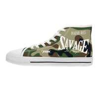 Savage in Prayer Women's High Top Sneakers, Green Camo-KVOM; KVOM Christian Clothing; Women’s Activewear; Workout Gear; Exercise Gear; Exercise Clothing; Duffle Bags; Christian Gym Bags; Women’s T-Shirts; Men’s T-Shirts Sale; Ladies Sports Tops; Ladies Sportswear; Activewear; Men’s Activewear; Gym Clothes; Glorious; Psalms; Blessings On Blessings; Teens Clothing; Exercise Mugs; Exercise Tumbler; Gym Gear; Christian Gym Clothes; Workout Clothing Sale; Mother’s Day Sale; Gifts For Sister; Christian Gifts; Gif