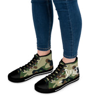 Savage in Prayer Women's High Top Sneakers, Green Camo-KVOM; KVOM Christian Clothing; Women’s Activewear; Workout Gear; Exercise Gear; Exercise Clothing; Duffle Bags; Christian Gym Bags; Women’s T-Shirts; Men’s T-Shirts Sale; Ladies Sports Tops; Ladies Sportswear; Activewear; Men’s Activewear; Gym Clothes; Glorious; Psalms; Blessings On Blessings; Teens Clothing; Exercise Mugs; Exercise Tumbler; Gym Gear; Christian Gym Clothes; Workout Clothing Sale; Mother’s Day Sale; Gifts For Sister; Christian Gifts; Gif