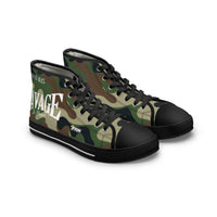 Savage in Prayer Women's High Top Sneakers, Green Camo-KVOM; KVOM Christian Clothing; Women’s Activewear; Workout Gear; Exercise Gear; Exercise Clothing; Duffle Bags; Christian Gym Bags; Women’s T-Shirts; Men’s T-Shirts Sale; Ladies Sports Tops; Ladies Sportswear; Activewear; Men’s Activewear; Gym Clothes; Glorious; Psalms; Blessings On Blessings; Teens Clothing; Exercise Mugs; Exercise Tumbler; Gym Gear; Christian Gym Clothes; Workout Clothing Sale; Mother’s Day Sale; Gifts For Sister; Christian Gifts; Gif