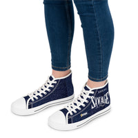 Savage in Prayer Women's High Top Sneakers, Indigo Denim-KVOM; KVOM Christian Clothing; Women’s Activewear; Workout Gear; Exercise Gear; Exercise Clothing; Duffle Bags; Christian Gym Bags; Women’s T-Shirts; Men’s T-Shirts Sale; Ladies Sports Tops; Ladies Sportswear; Activewear; Men’s Activewear; Gym Clothes; Glorious; Psalms; Blessings On Blessings; Teens Clothing; Exercise Mugs; Exercise Tumbler; Gym Gear; Christian Gym Clothes; Workout Clothing Sale; Mother’s Day Sale; Gifts For Sister; Christian Gifts; G