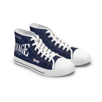 Savage in Prayer Women's High Top Sneakers, Indigo Denim-KVOM; KVOM Christian Clothing; Women’s Activewear; Workout Gear; Exercise Gear; Exercise Clothing; Duffle Bags; Christian Gym Bags; Women’s T-Shirts; Men’s T-Shirts Sale; Ladies Sports Tops; Ladies Sportswear; Activewear; Men’s Activewear; Gym Clothes; Glorious; Psalms; Blessings On Blessings; Teens Clothing; Exercise Mugs; Exercise Tumbler; Gym Gear; Christian Gym Clothes; Workout Clothing Sale; Mother’s Day Sale; Gifts For Sister; Christian Gifts; G