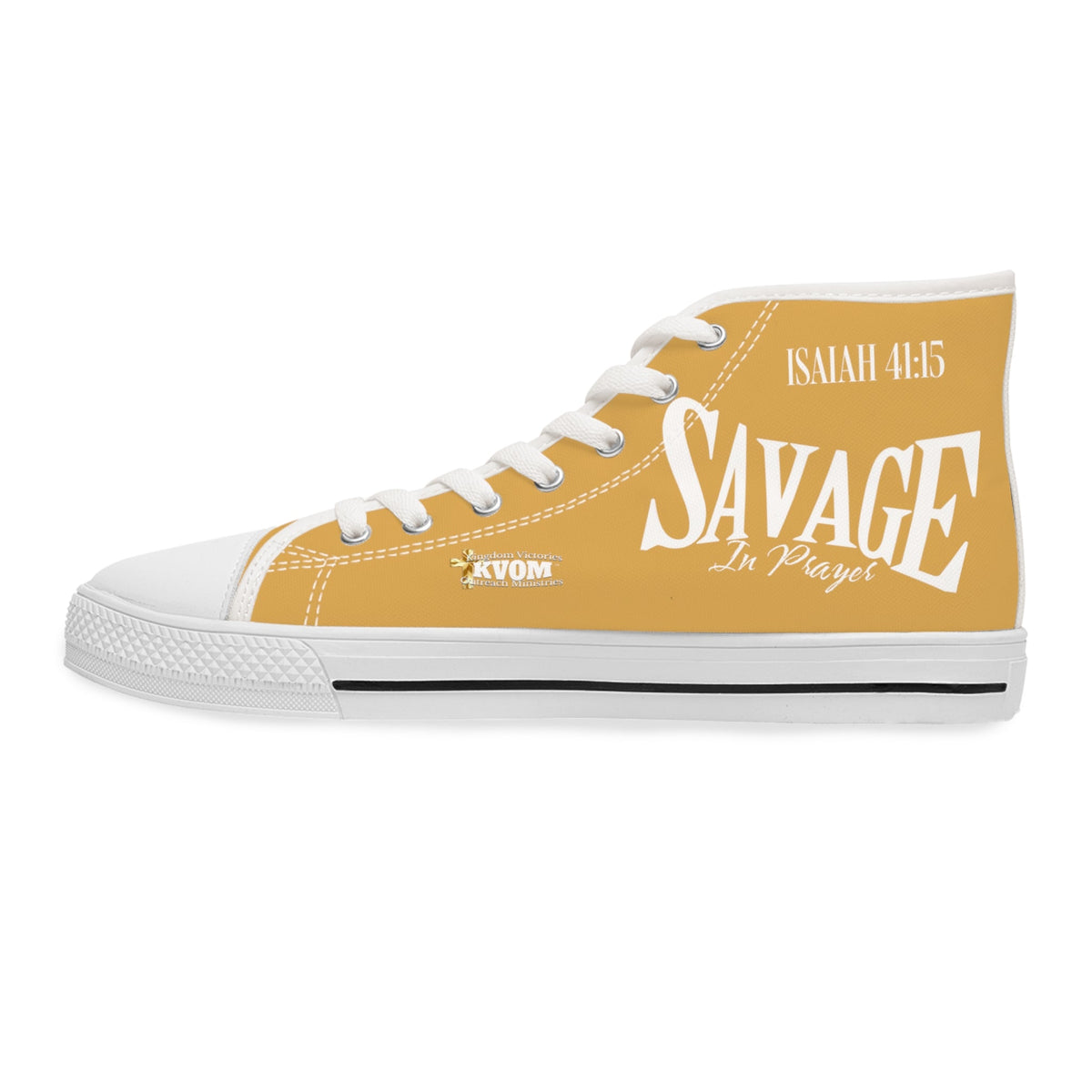 Savage in Prayer Women's High Top Sneakers, Summer Sand-KVOM; KVOM Christian Clothing; Women’s Activewear; Workout Gear; Exercise Gear; Exercise Clothing; Duffle Bags; Christian Gym Bags; Women’s T-Shirts; Men’s T-Shirts Sale; Ladies Sports Tops; Ladies Sportswear; Activewear; Men’s Activewear; Gym Clothes; Glorious; Psalms; Blessings On Blessings; Teens Clothing; Exercise Mugs; Exercise Tumbler; Gym Gear; Christian Gym Clothes; Workout Clothing Sale; Mother’s Day Sale; Gifts For Sister; Christian Gifts; Gi