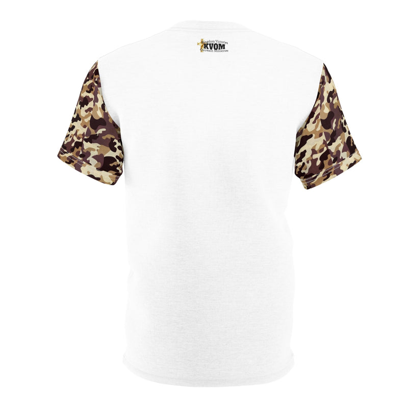 Soldier In The Army of The Lord T-Shirt, White, Brown Camo-KVOM