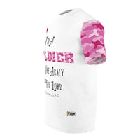 Soldier In The Army of The Lord T-Shirt, White, Pink Camo-KVOM