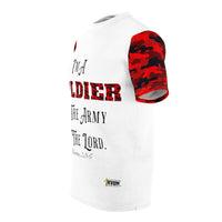 Soldier In The Army of The Lord T-Shirt, White, Red Camo-KVOM