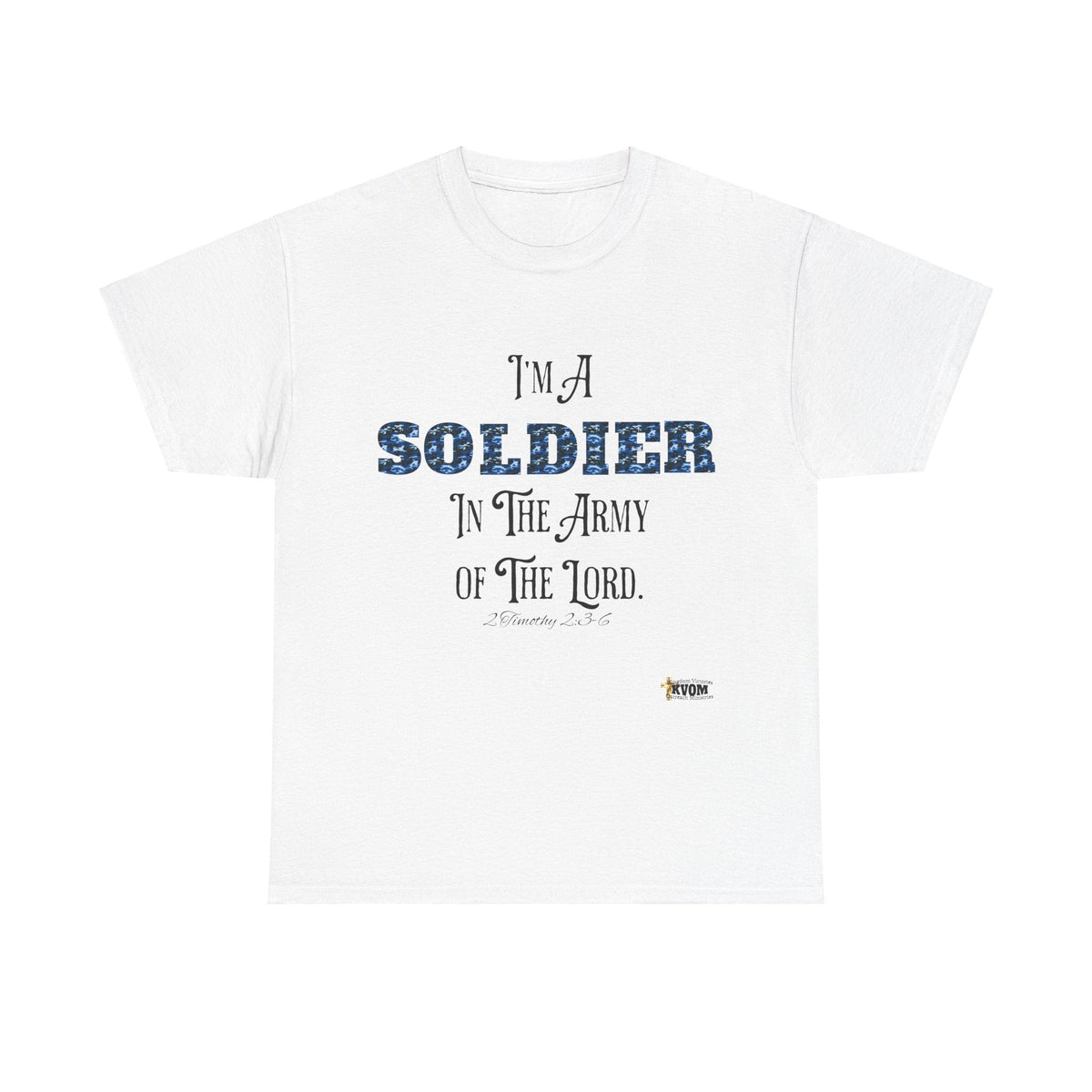 Soldier in The Army of The Lord T-Shirt, Blue Camo-KVOM