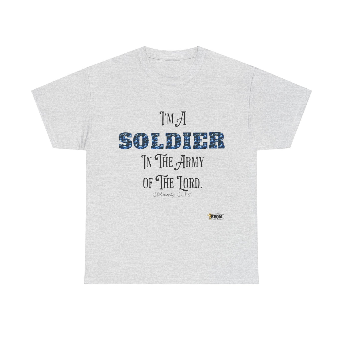 Soldier in The Army of The Lord T-Shirt, Blue Camo-KVOM