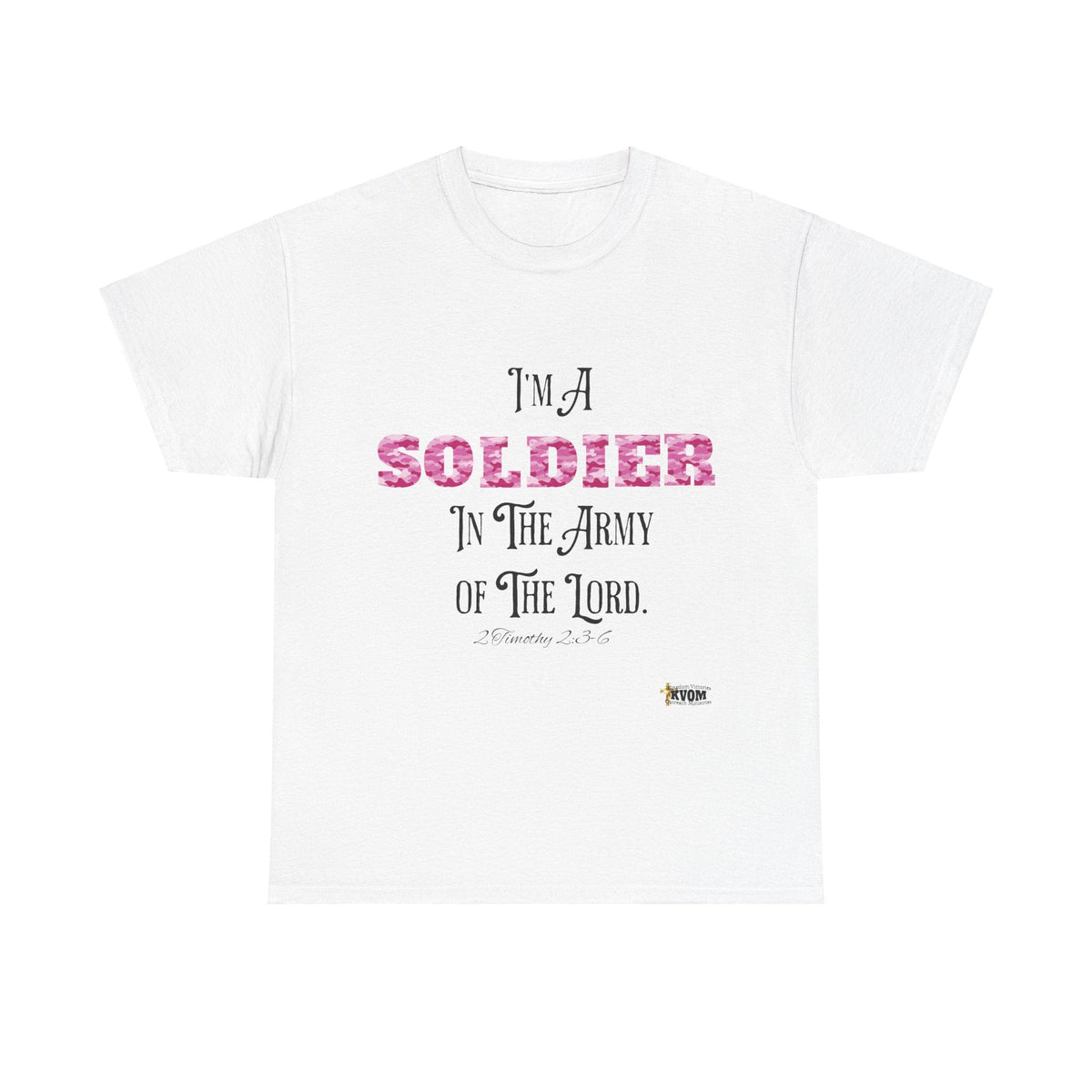 Soldier in The Army of The Lord T-Shirt, Pink Camo-KVOM