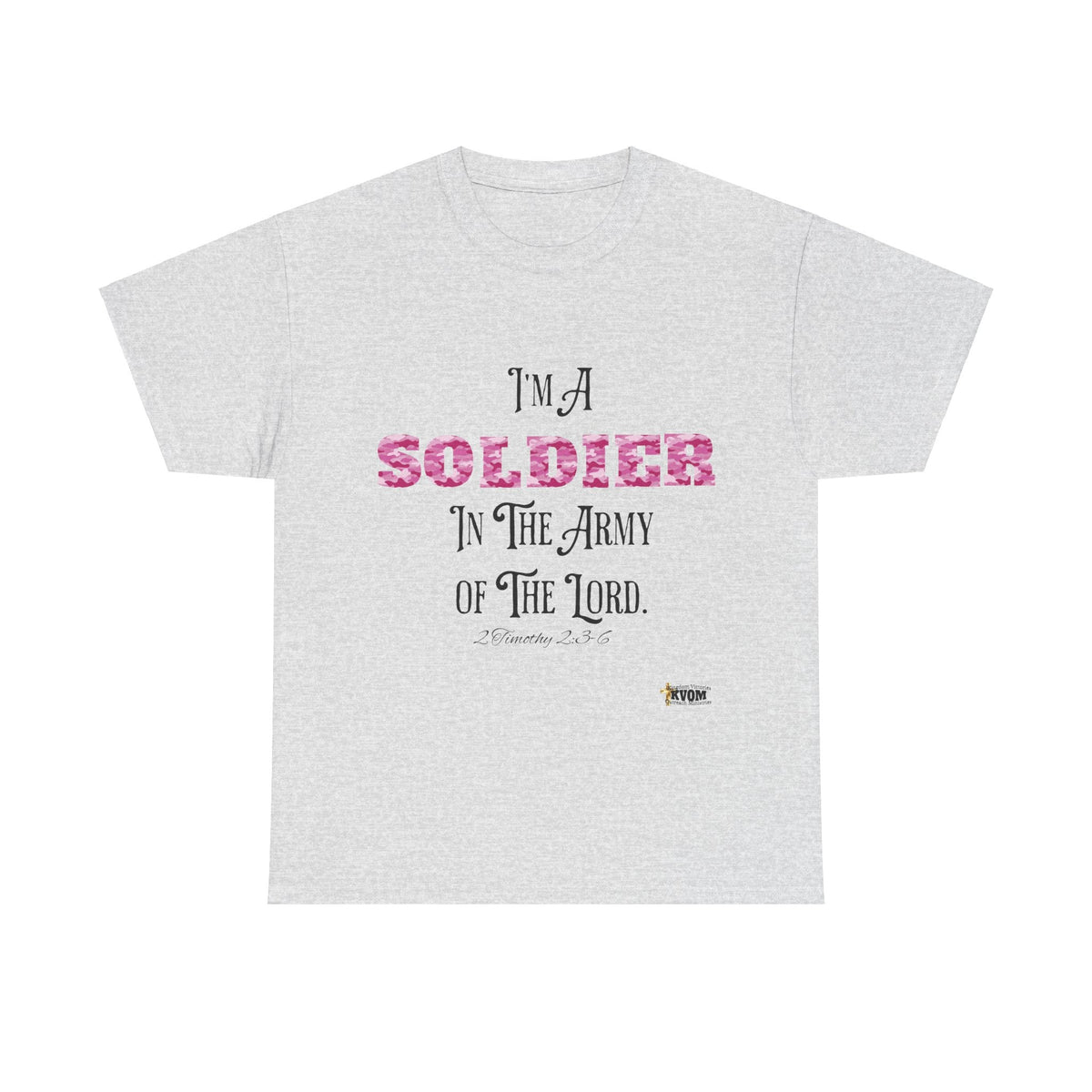 Soldier in The Army of The Lord T-Shirt, Pink Camo-KVOM