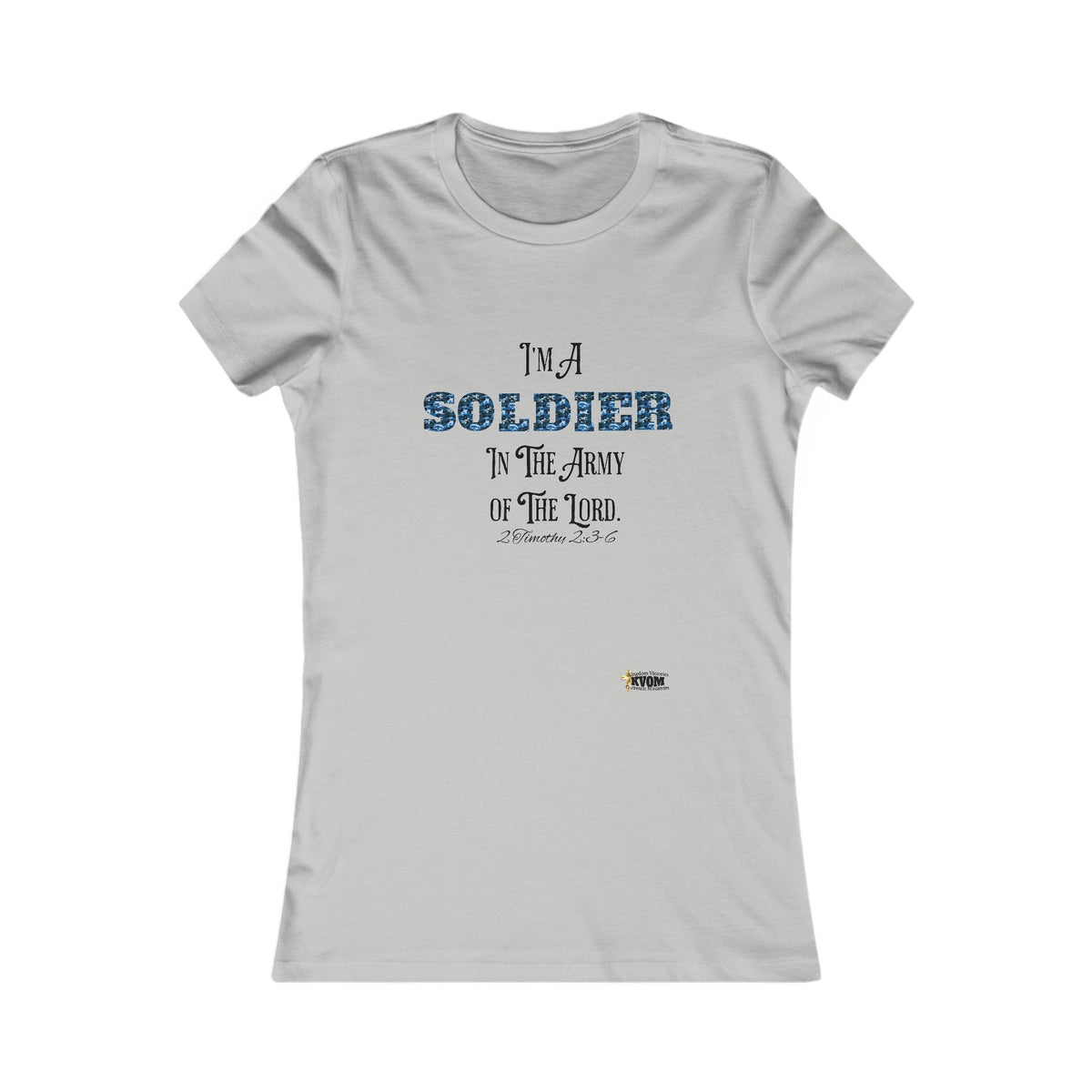 Soldier in The Army of The Lord Women's Tee, Blue Camo-KVOM