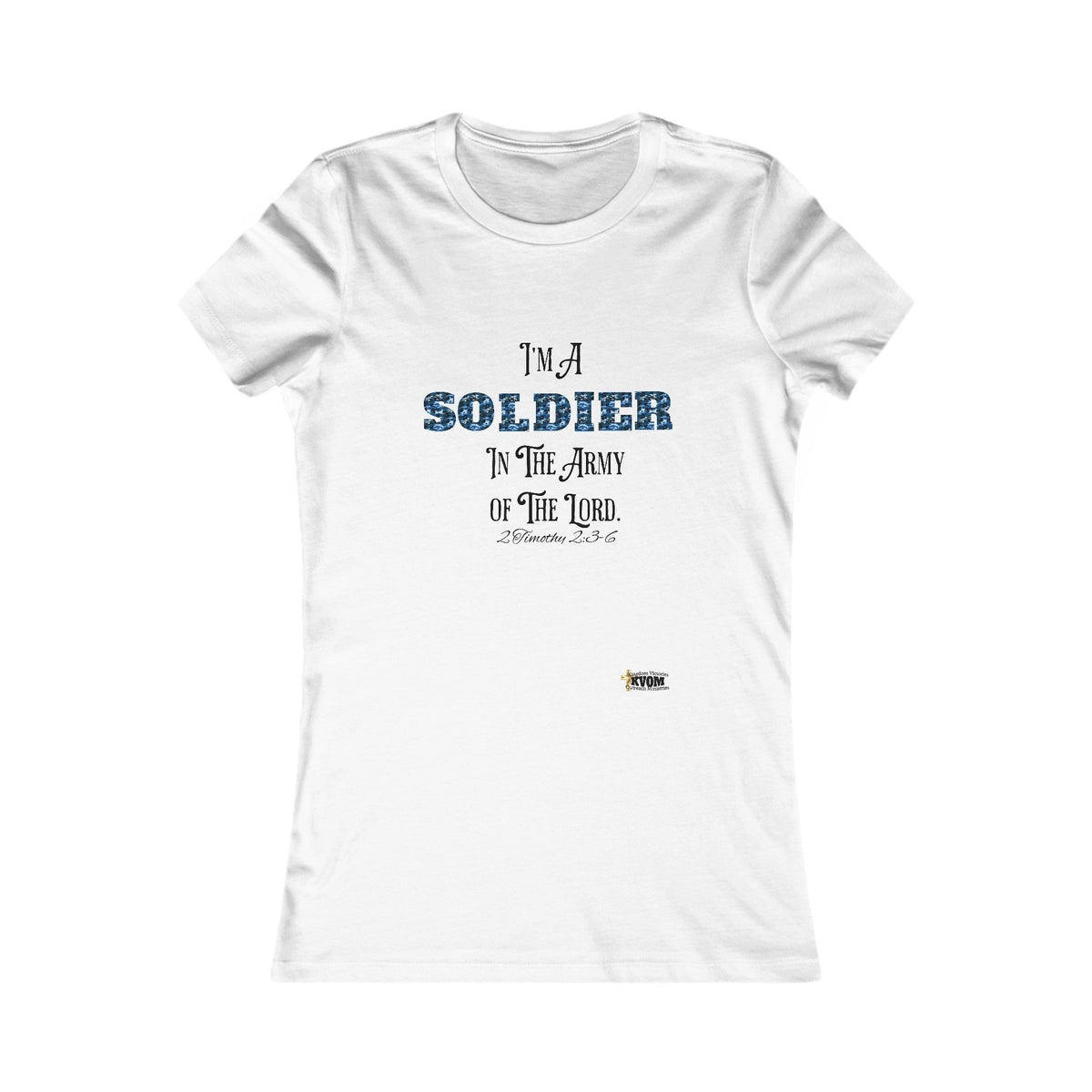 Soldier in The Army of The Lord Women's Tee, Blue Camo-KVOM