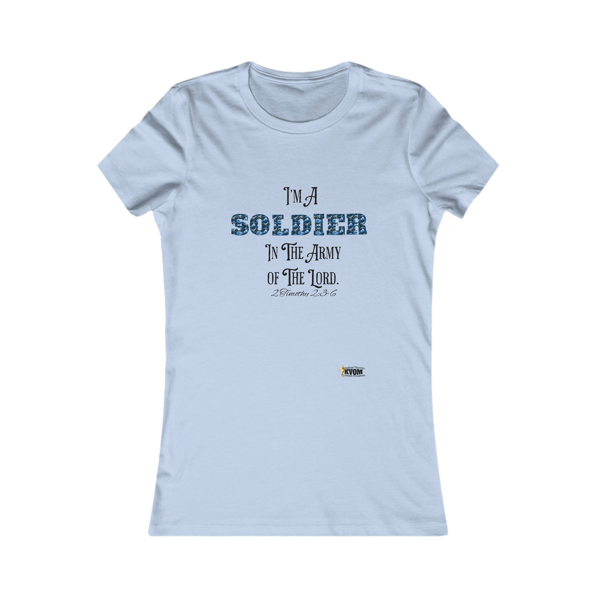 Soldier in The Army of The Lord Women's Tee, Blue Camo-KVOM