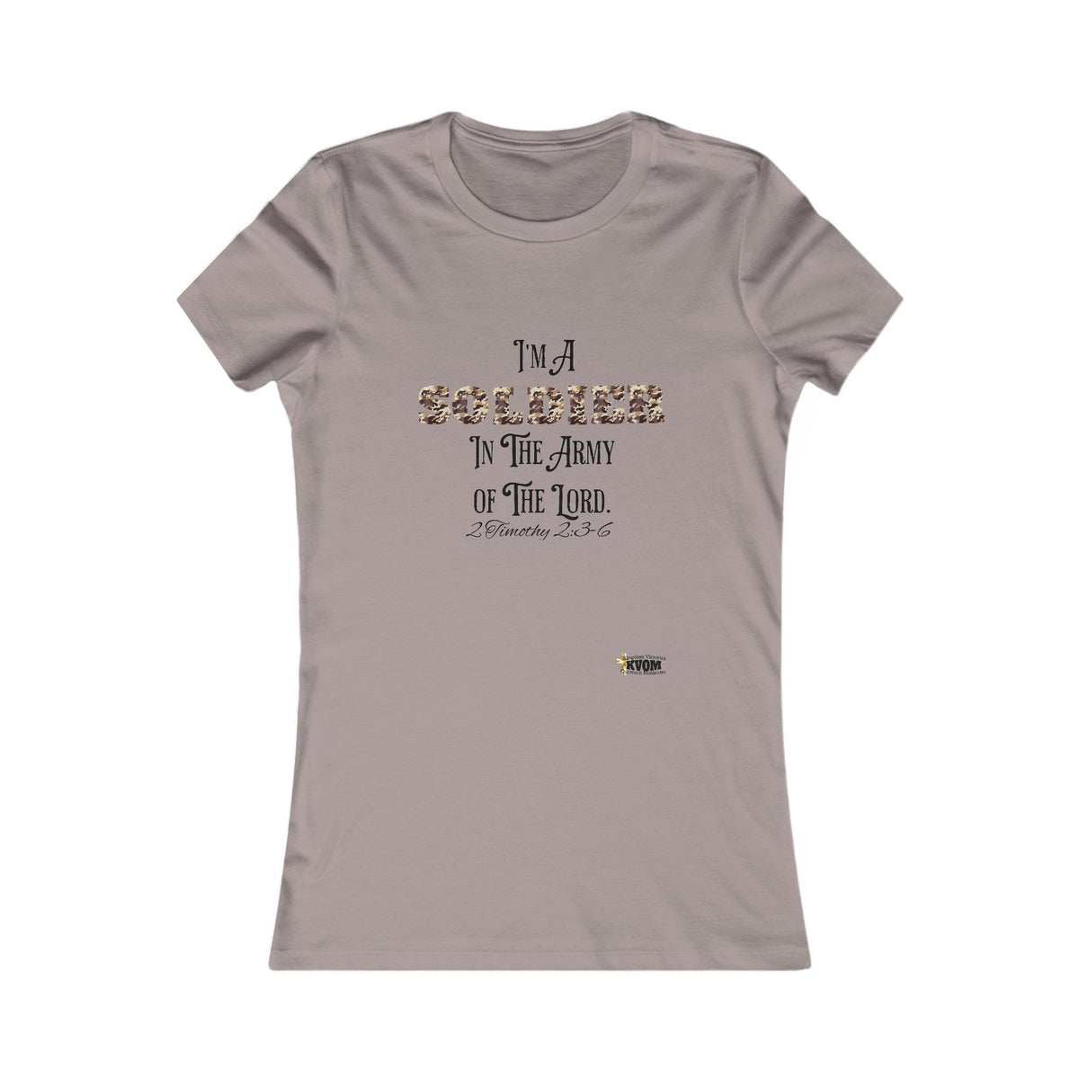 Soldier in The Army of The Lord Women's Tee, Brown Camo-KVOM