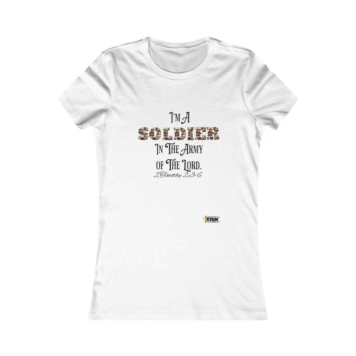 Soldier in The Army of The Lord Women's Tee, Brown Camo-KVOM