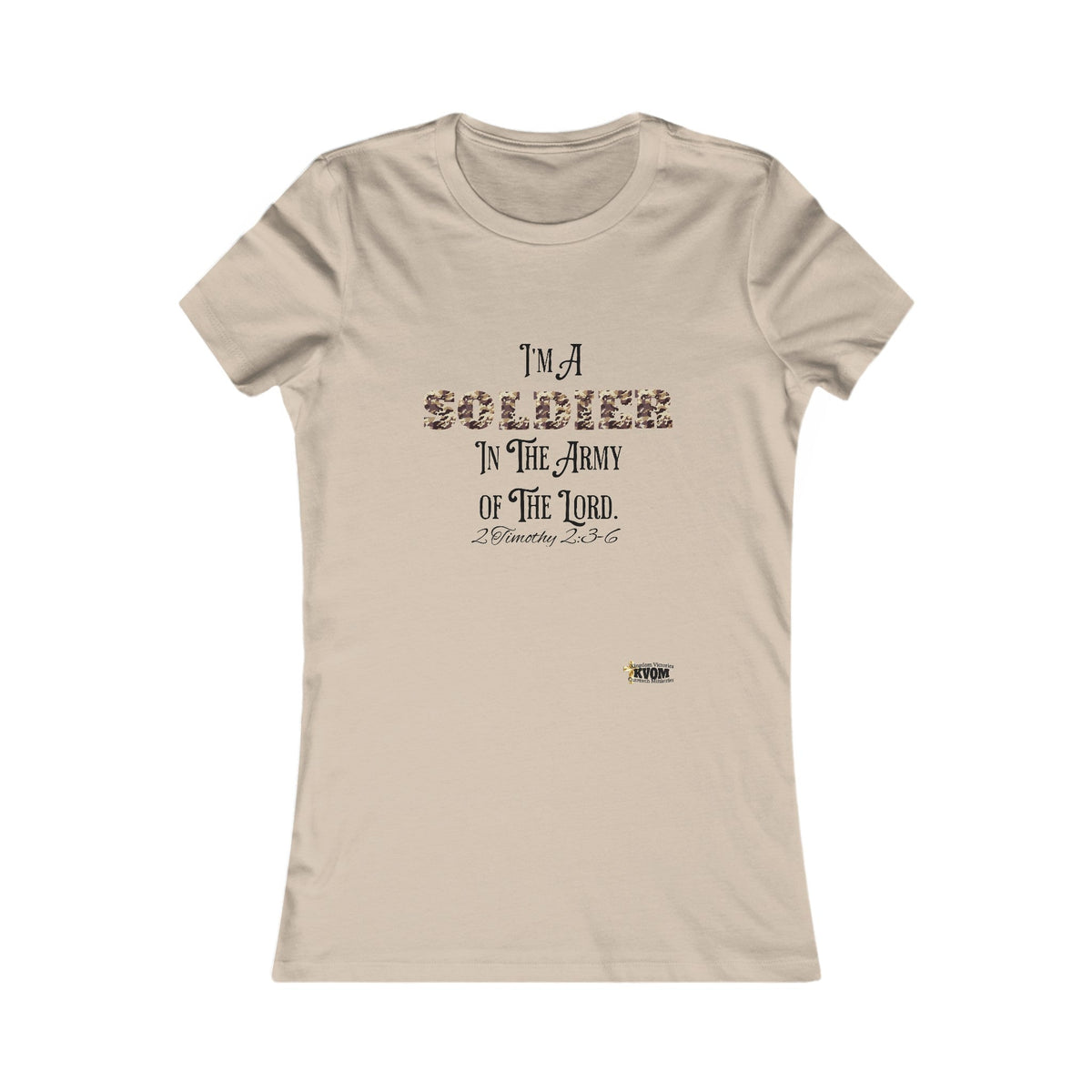 Soldier in The Army of The Lord Women's Tee, Brown Camo-KVOM