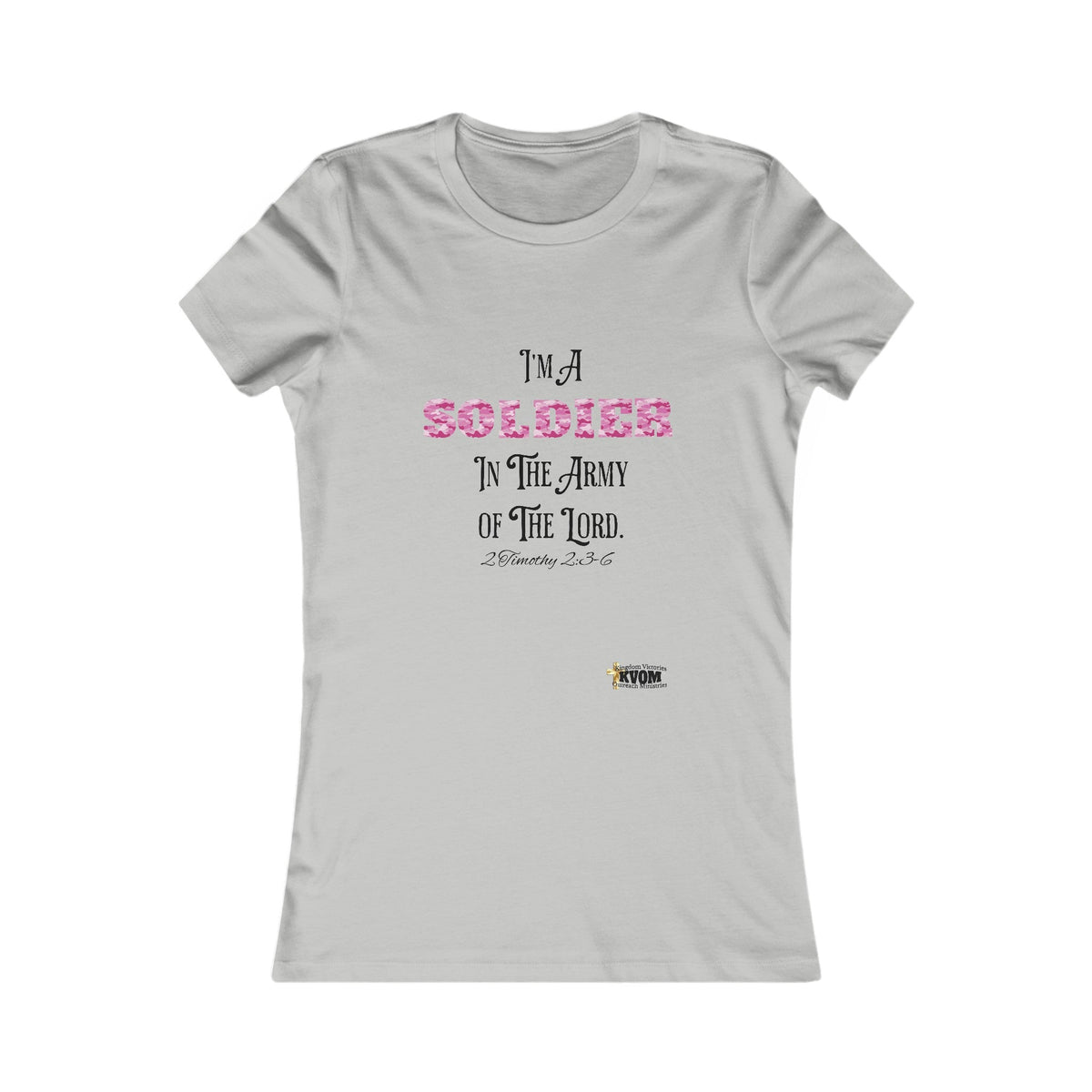 Soldier in The Army of The Lord Women's Tee, Pink Camo-KVOM