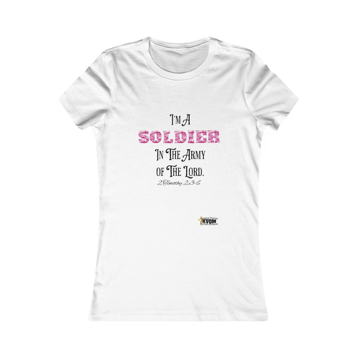 Soldier in The Army of The Lord Women's Tee, Pink Camo-KVOM