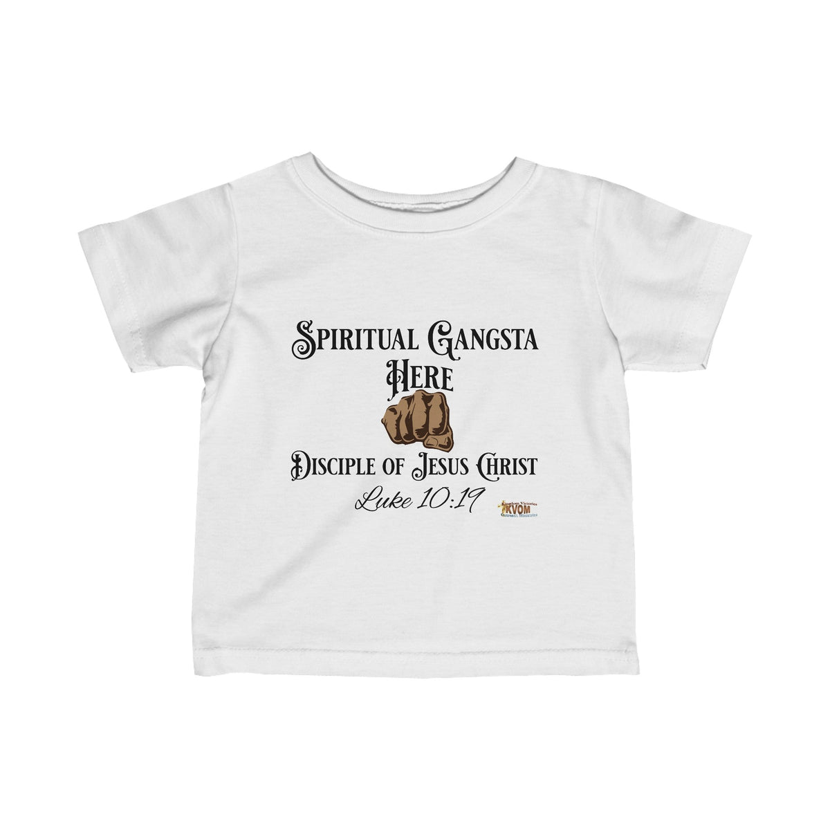 Spiritual Gangsta Infant Jersey Tee Black Fist-Children's Clothing-KVOM