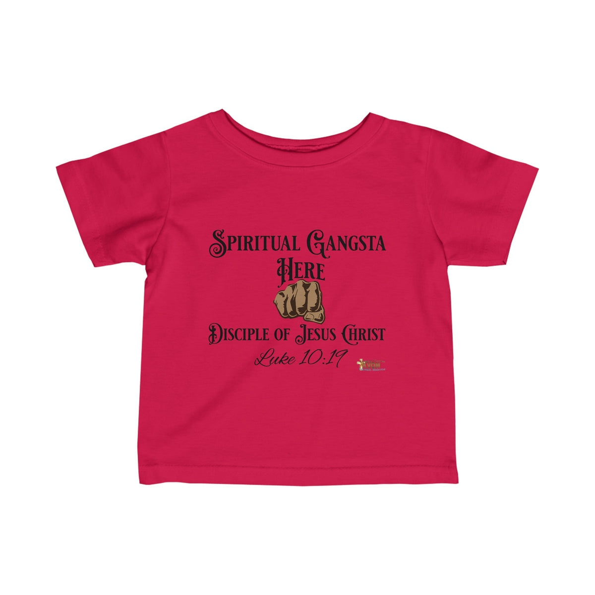 Spiritual Gangsta Infant Jersey Tee Black Fist-Children's Clothing-KVOM