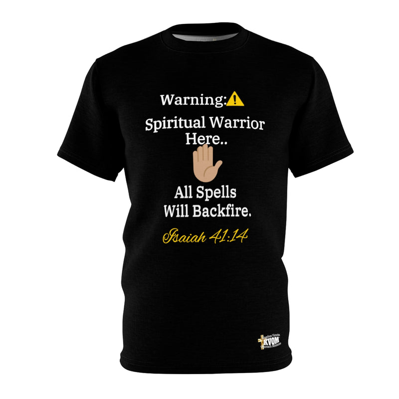 Spiritual Warrior Warning Unisex T-Shirt, Black-KVOM