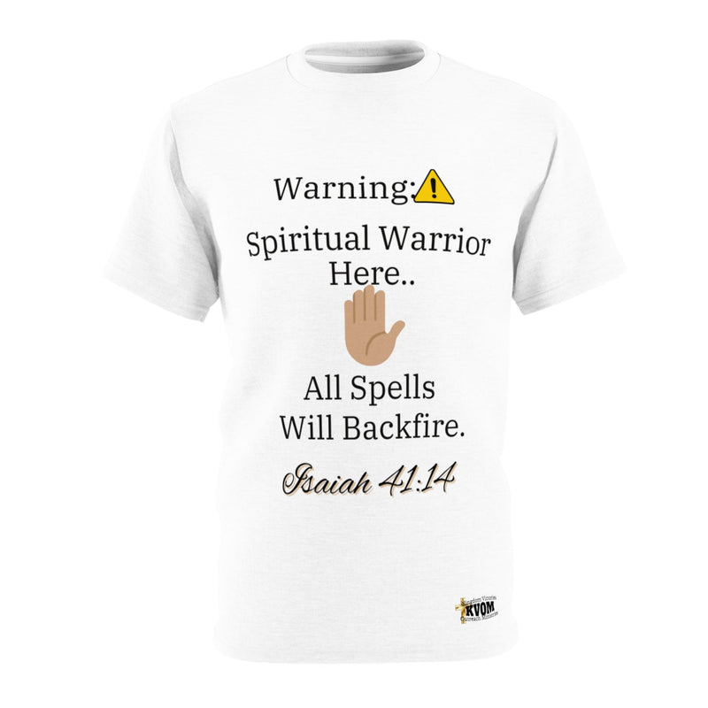 Spiritual Warrior Warning Unisex T-Shirt White-KVOM