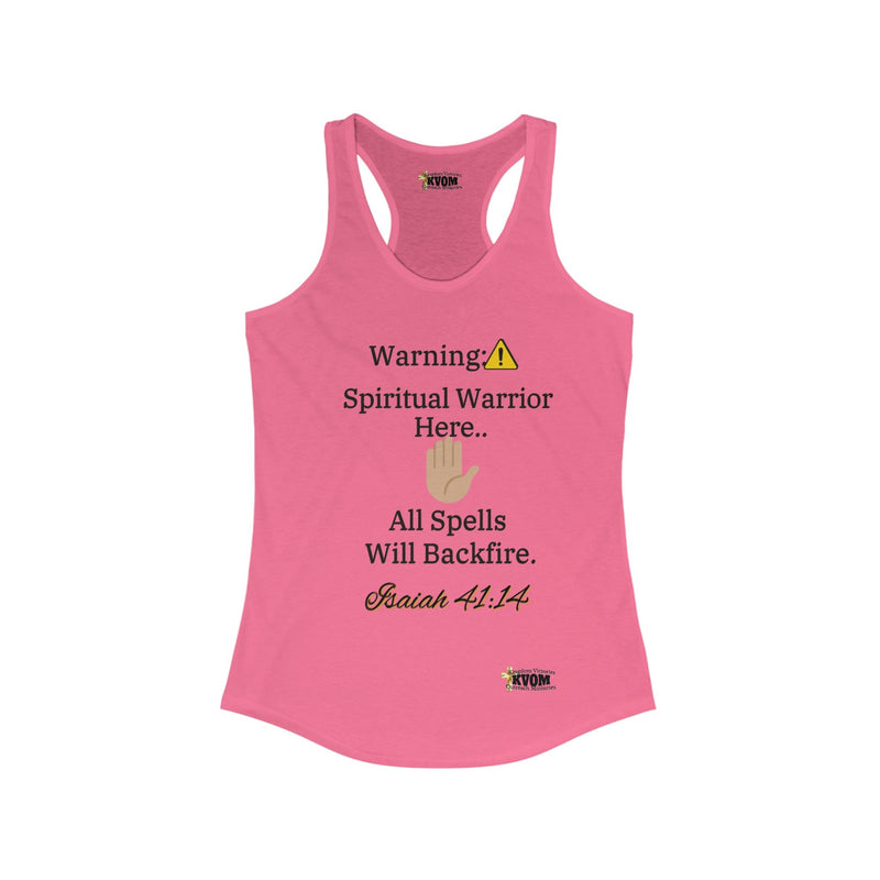 Spiritual Warrior Warning Women's Racerback Tank-KVOM