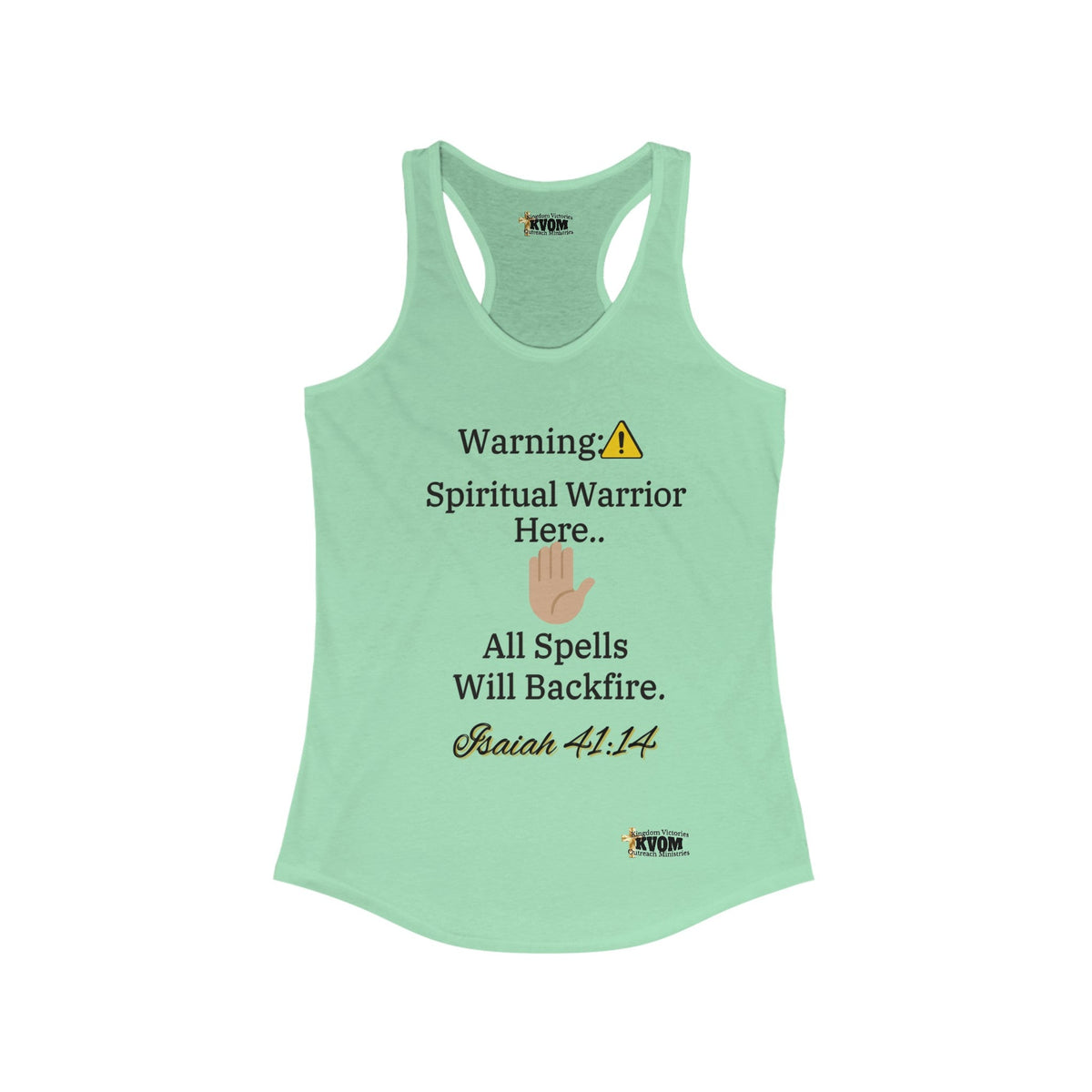 Spiritual Warrior Warning Women's Racerback Tank-KVOM