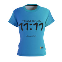 Team Jesus 11:11 Women's Fitted Shirt Gradient Blue-KVOM