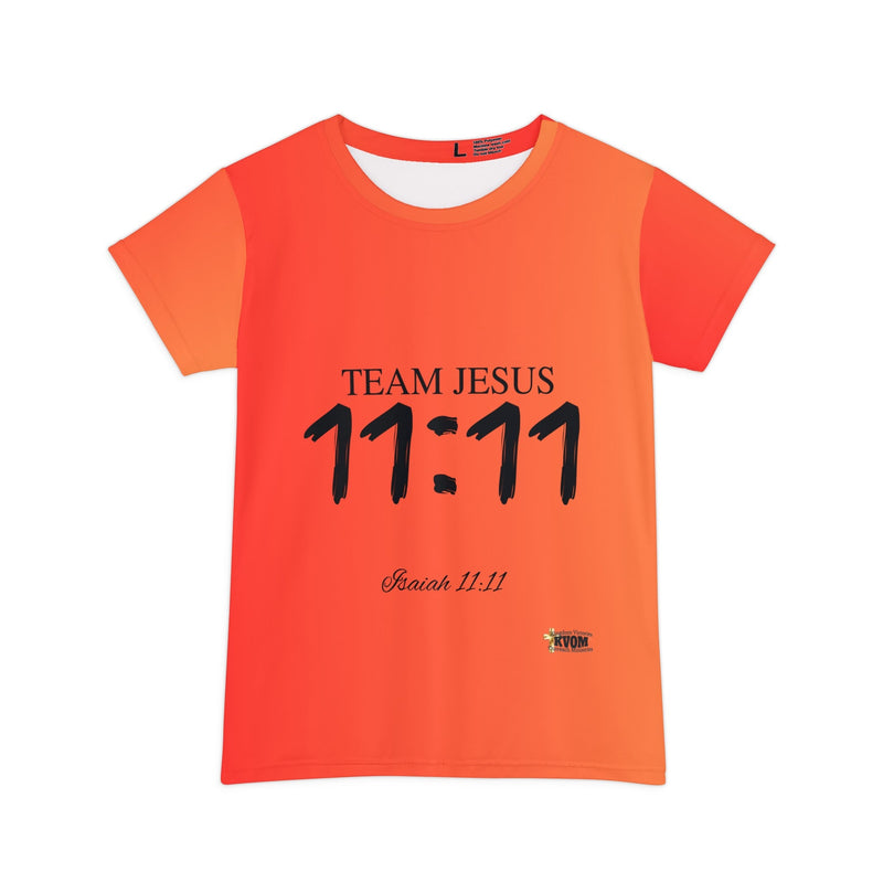 Team Jesus 11:11 Women's Short Sleeve Shirt, Gradient Orange-KVOM