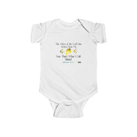 The Glory Of The Lord Infant Jersey Bodysuit, Yellow, White-Children's Clothing-KVOM