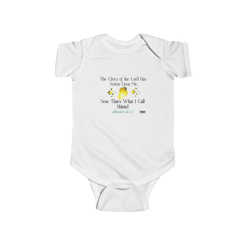 The Glory Of The Lord Infant Jersey Bodysuit, Yellow, White-Children's Clothing-KVOM