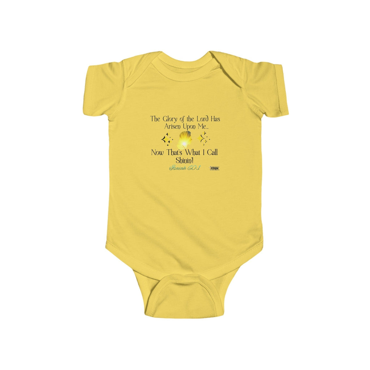 The Glory Of The Lord Infant Jersey Bodysuit, Yellow, White-Children's Clothing-KVOM