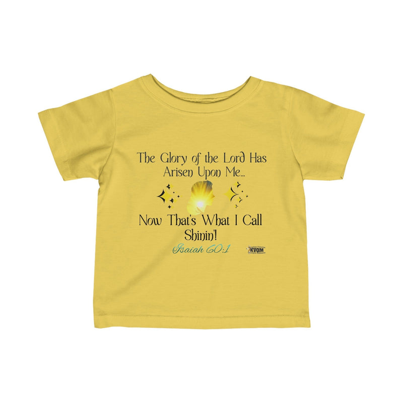 The Glory Of The Lord Infant Jersey Tee, Yellow, White-Children's Clothing-KVOM