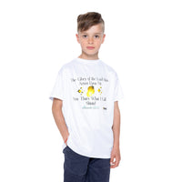 The Glory Of The Lord Kids Jersey Style T-Shirt, White-Children's Clothing-KVOM