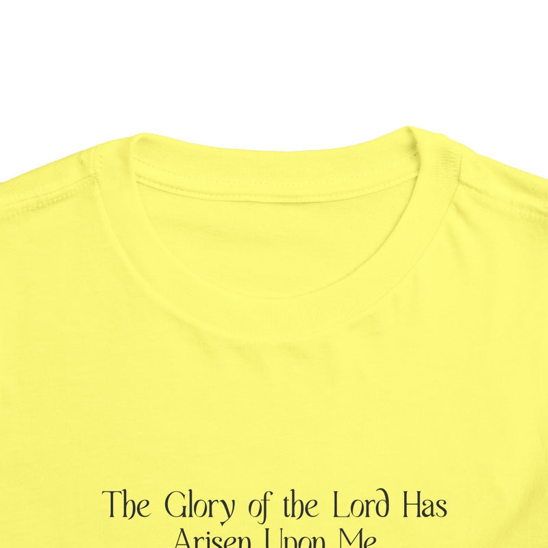 The Glory Of The Lord Toddler Short Sleeve Tee, Yellow, White-Children's Clothing-KVOM