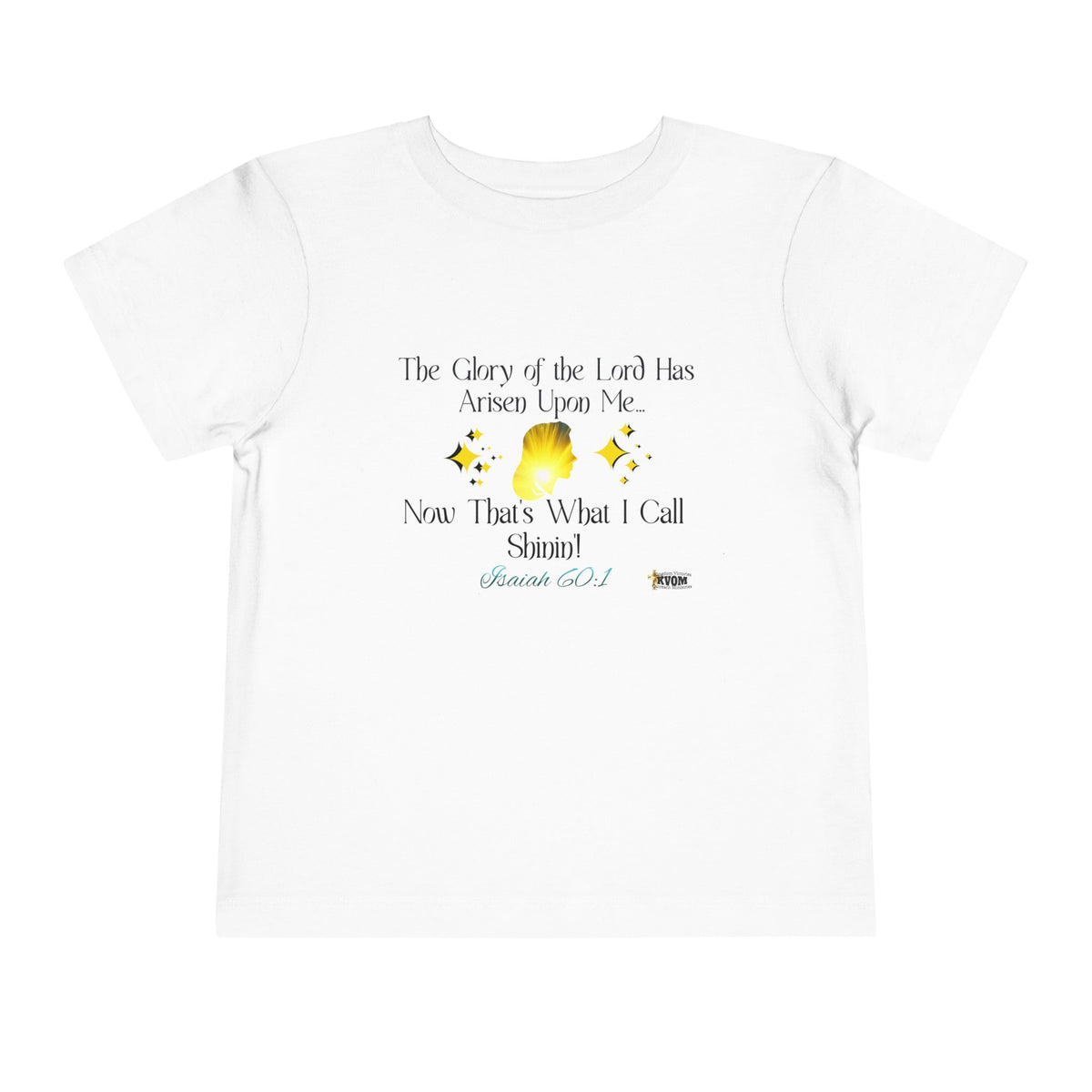 The Glory Of The Lord Toddler Short Sleeve Tee, Yellow, White-Children's Clothing-KVOM