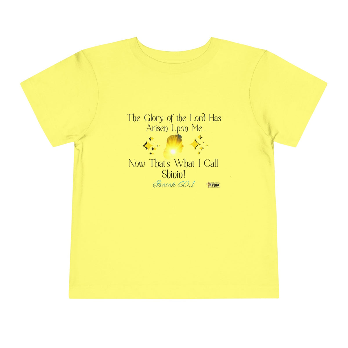 The Glory Of The Lord Toddler Short Sleeve Tee, Yellow, White-Children's Clothing-KVOM